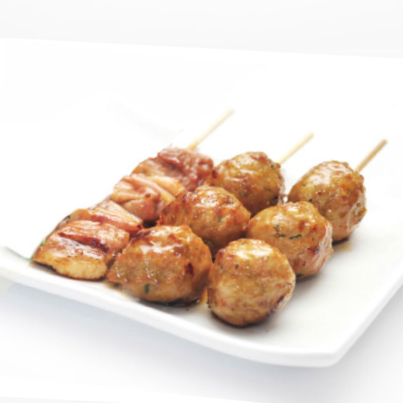 4.(4).3 brochettes: 1 poulet, 2 boulettes de poulet